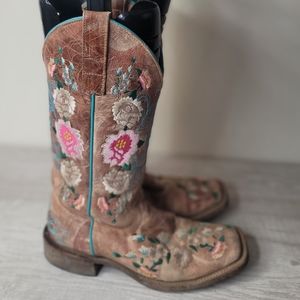 Macie Bean Rose Garden Cowgirl Boots - Square Toe